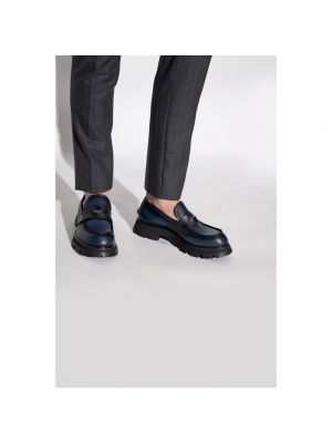 Loafers de cuero Alexander Mcqueen azul