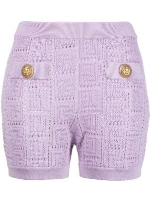 Shorts à imprimé Balmain violet