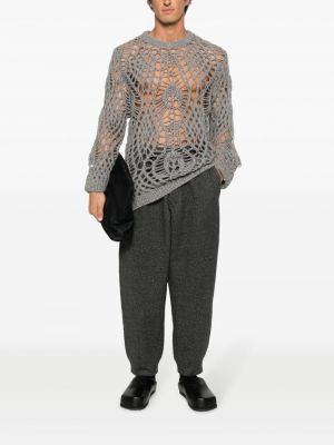 Sweter z okrągłym dekoltem Yohji Yamamoto szary
