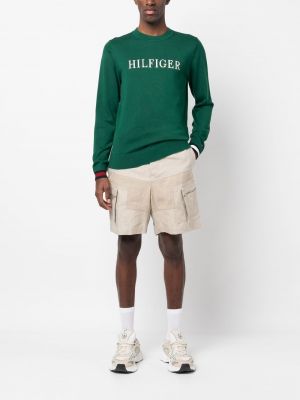 Sweter z okrągłym dekoltem Tommy Hilfiger zielony