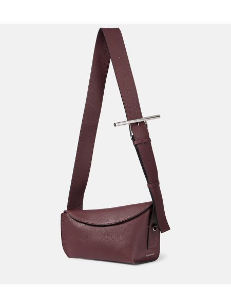 Lær mini bag Alexander Mcqueen burgund