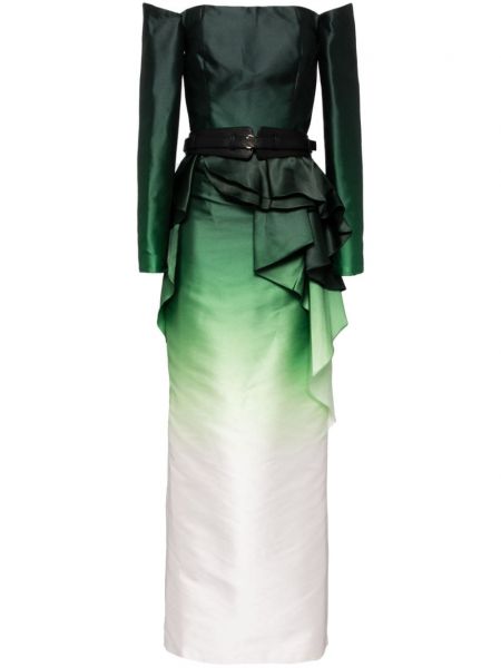Haljina na jedno rame s prijelazom boje Saiid Kobeisy zelena