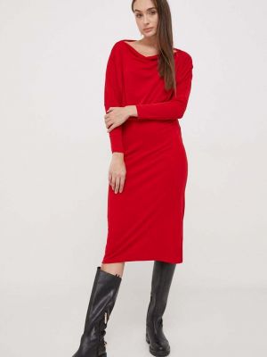 Midi haljina oversized Sisley crvena
