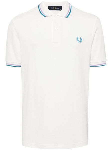 Poloshirt med broderier Fred Perry hvid