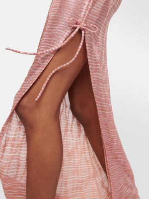 Μάξι φόρεμα ζακάρ Missoni Mare ροζ
