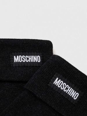 Rękawiczki z kaszmiru Moschino czarne