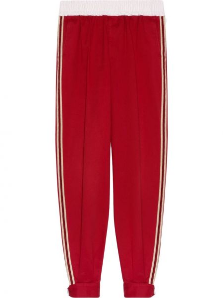 Pantaloni di cotone Gucci rosso
