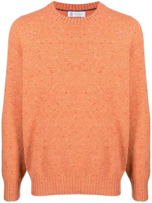 Пуловер с кръгло деколте Brunello Cucinelli оранжево