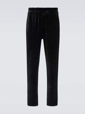 Кадифени класически панталони Saint Laurent черно