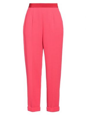 Pantaloni di lana di cotone in viscosa Delpozo rosa