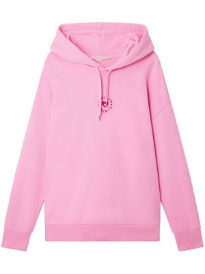 Pamučna hoodie s kapuljačom Stella Mccartney ružičasta