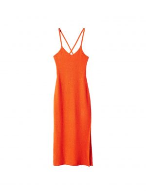 Pletené pletené šaty Mango oranžová