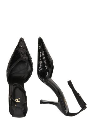 Полуотворени обувки с ток с отворена пета Dorothy Perkins черно