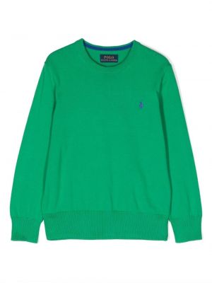 Hoodie för tjejer Ralph Lauren Kids grön