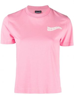Тениска с принт Jacquemus розово