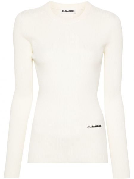 Uski džemper s printom Jil Sander bijela