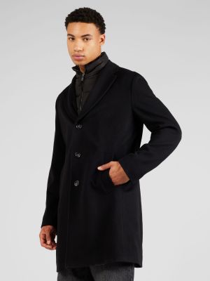 Cappotto invernale di lana Boss nero