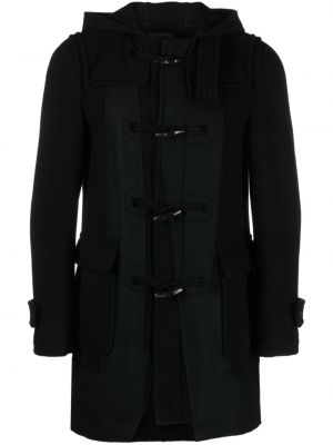 Vlněný kabát s kapucí Black Comme Des Garçons černý