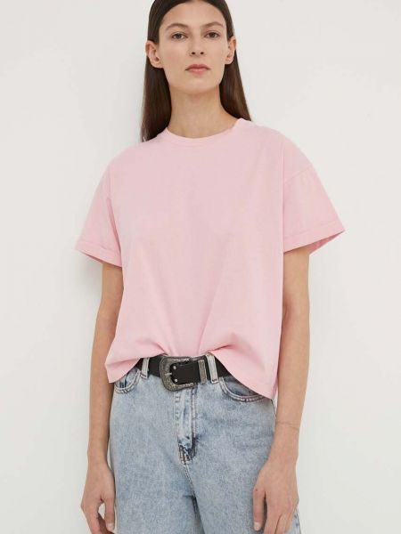 Růžové bavlněné tričko Ba&sh