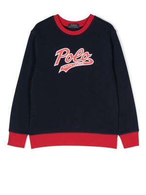 Hoodie för tjejer Ralph Lauren Kids blå