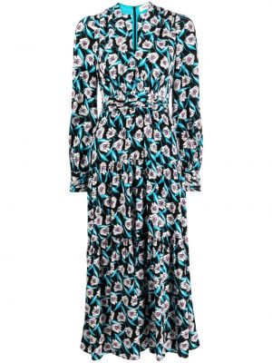 Květinové košilové šaty s potiskem Dvf Diane Von Furstenberg černé