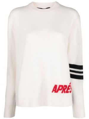 Кашмирен пуловер с принт 360cashmere бяло
