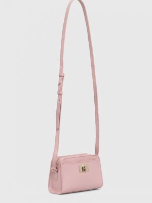 Bőr crossbody táska Furla rózsaszín
