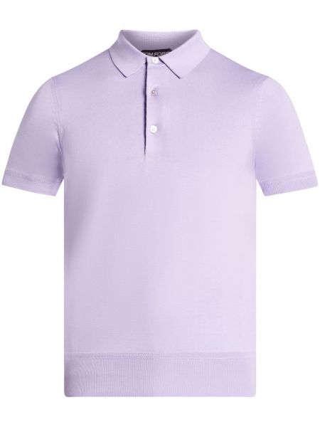 Плетена поло тениска Tom Ford виолетово