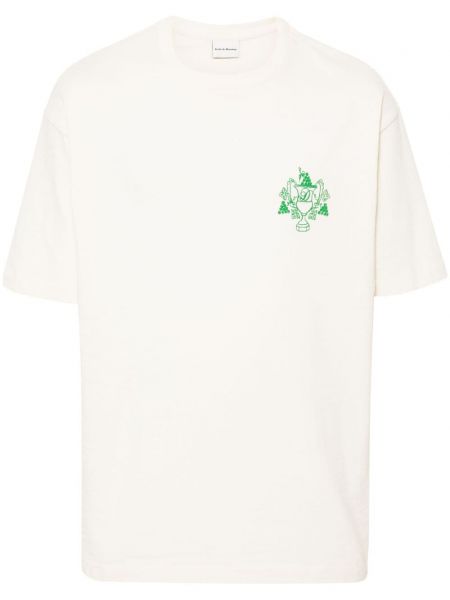 Kokvilnas t-krekls ar apdruku Drôle De Monsieur balts