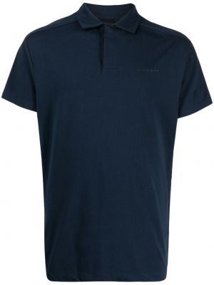 Памучна поло тениска с принт Hackett синьо