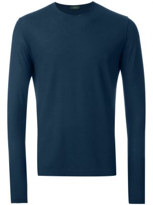 Camiseta de manga larga manga larga Zanone azul