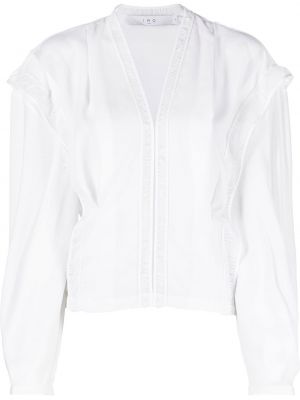 Блуза с v-образно деколте с дантела Iro бяло