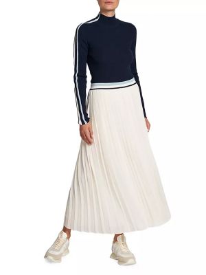 Плиссированная длинная юбка Moncler белая