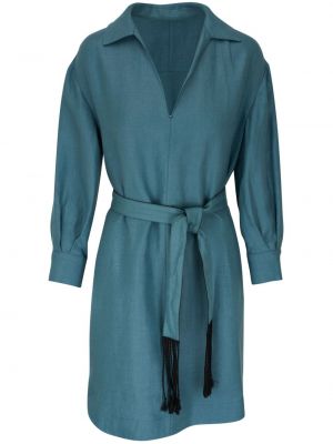 Robe chemise en lin Agnona bleu