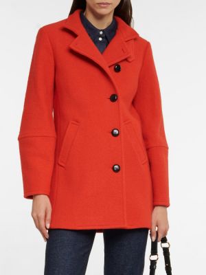 Palton de lână Veronica Beard roșu