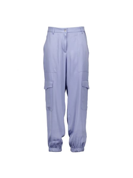 Spodnie sportowe bawełniane w kratkę Cambio niebieskie