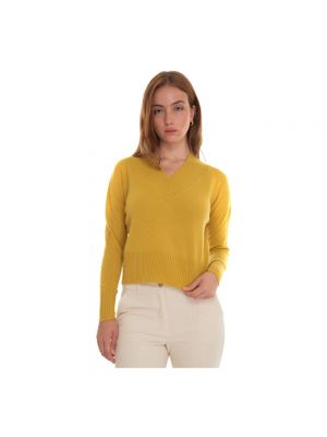 Sweter z dekoltem w serek Pennyblack żółty