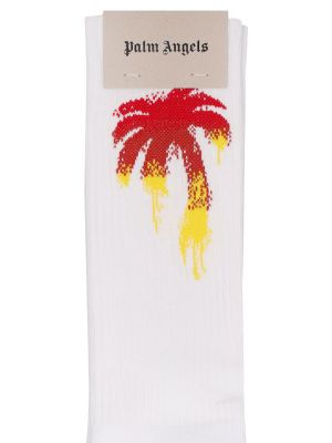 Памучни чорапи с градиентным принтом Palm Angels бяло