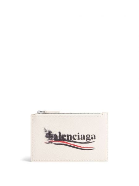 Δερμάτινος πορτοφόλι Balenciaga λευκό
