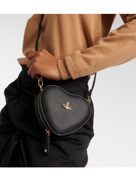 Кожаная сумка через плечо из искусственной кожи с сердечками Vivienne Westwood черная