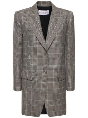 Blazer di lana in crepe Michael Kors Collection grigio