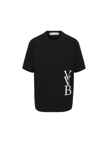 Хлопковая футболка Victoria, Victoria Beckham, черная