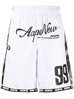 Shorts de sport à imprimé Aape By *a Bathing Ape® blanc
