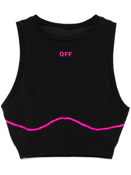 Tanktop i jacquard stof Off-white