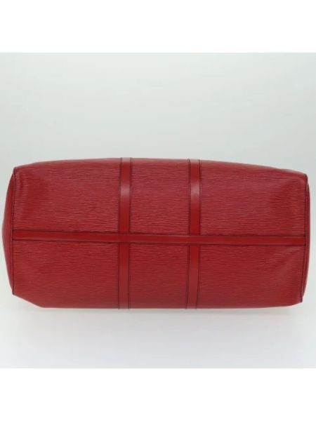 Bolsa de viaje de cuero Louis Vuitton Vintage rojo