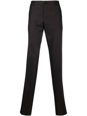 Volnene ravne hlače s črtami Dolce & Gabbana vijolična