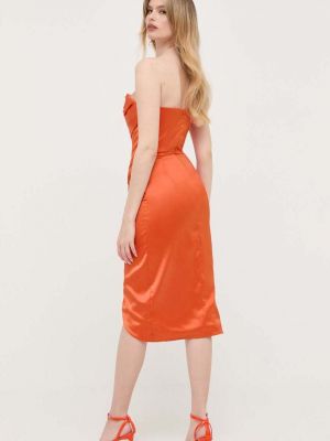 Midi šaty Bardot oranžové