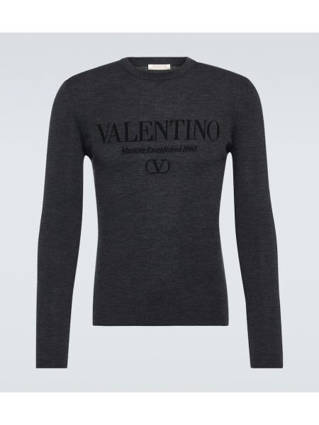 Jersey de lana de tela jersey Valentino gris