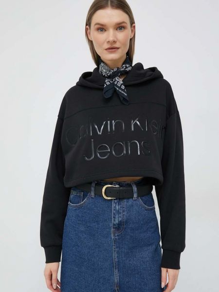 Kapucnis felső Calvin Klein Jeans fekete