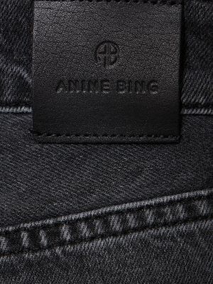 Bavlněné straight fit džíny Anine Bing černé